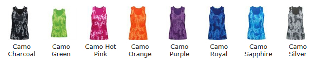 Hexoflage Female Tech Vest Colour Chart